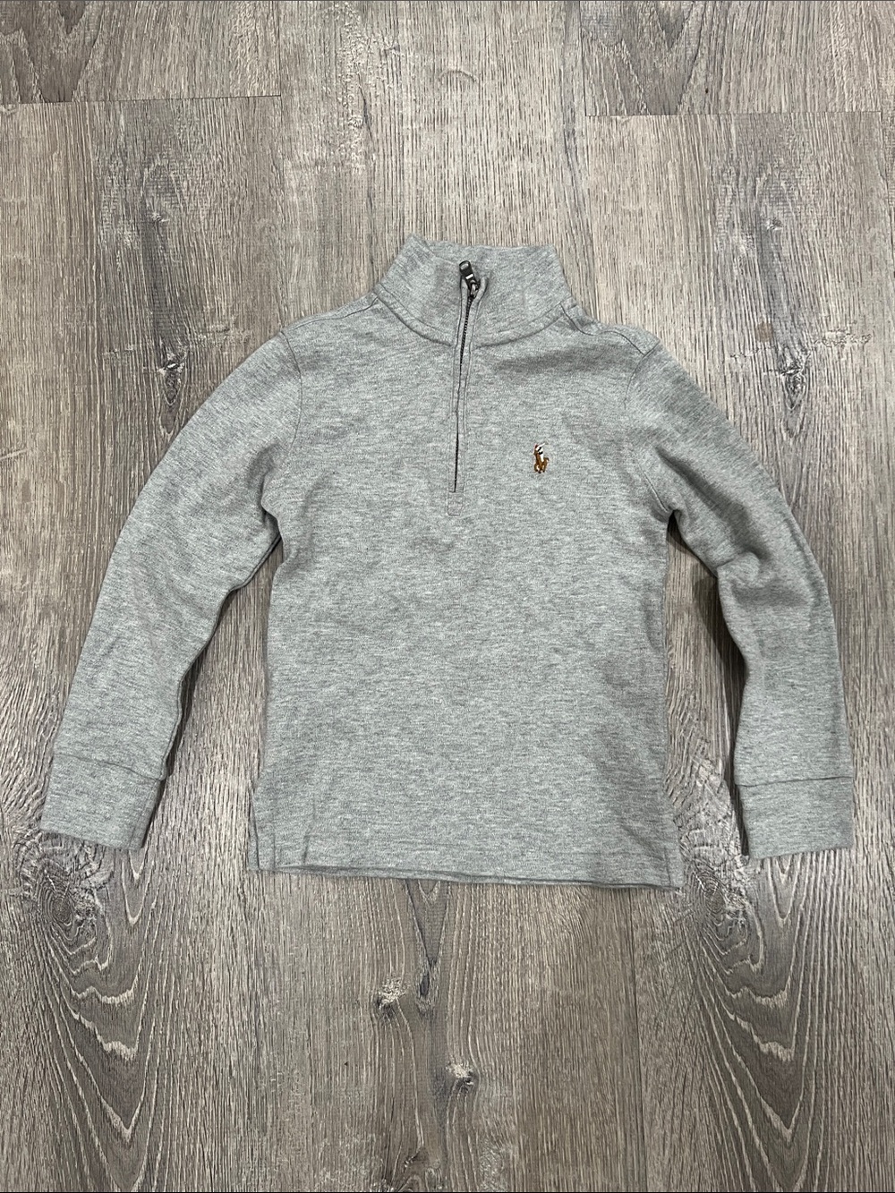 Ralph Lauren Kids Light Gray Quarter-Zip Pullover
